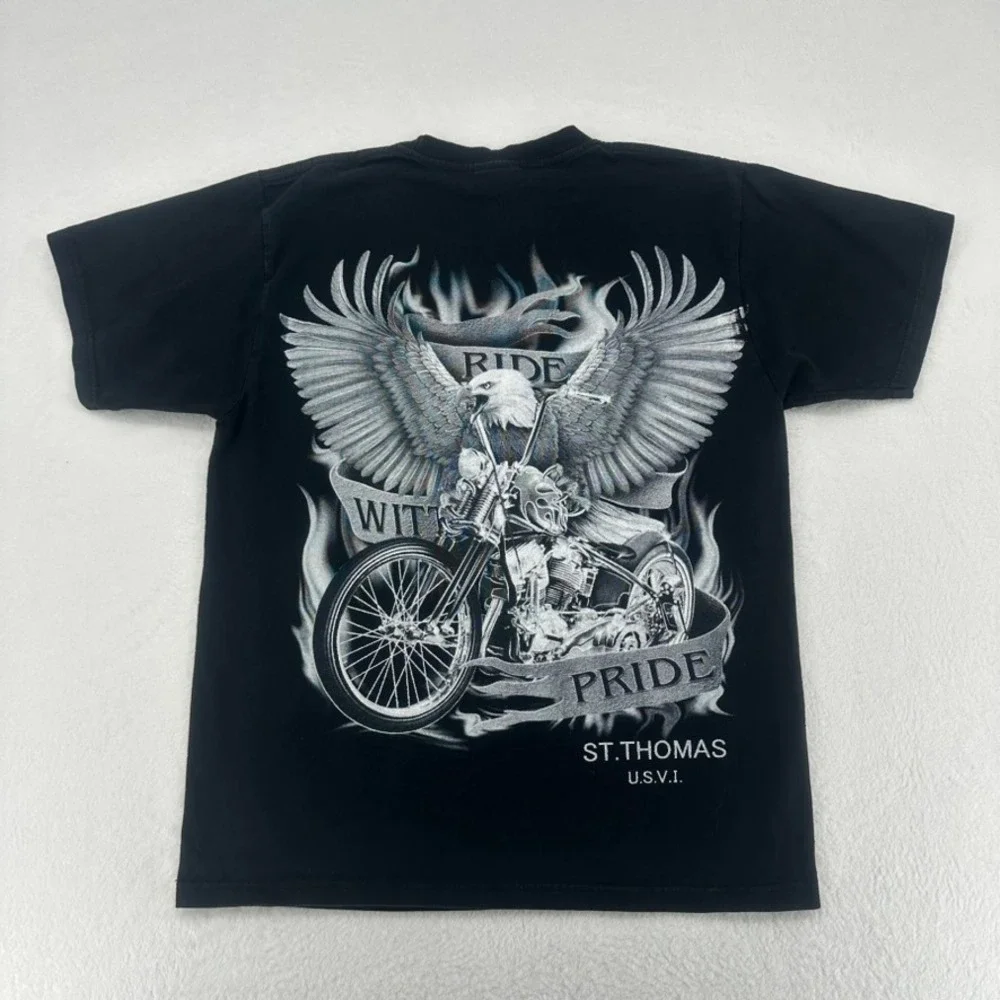 SP‎ General Clothing Ride With Pride Eagle Motorcycle T-Shirt Black M - Picture 2 of 16